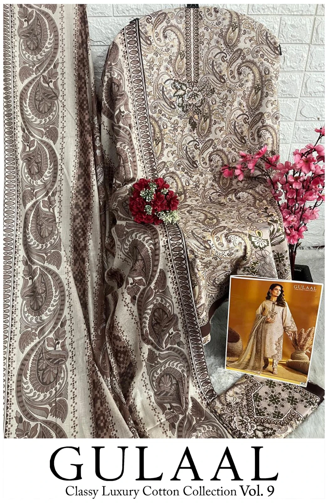 Gulaal Classy Luxury Cotton Collection Vol 9 Pure Cotton Wholesale Pakistani Salwar Suit Catalog — Wholesale Salwar Suits, MPA wholesale from Surat — view 5